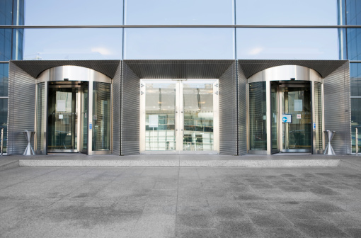 Modern building entrance (European parliament in Brussels)