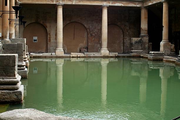 Roman baths "Pool at the ruins of the roman baths. Unesco site.Bath, Somerset. England. UK" roman baths stock pictures, royalty-free photos & images