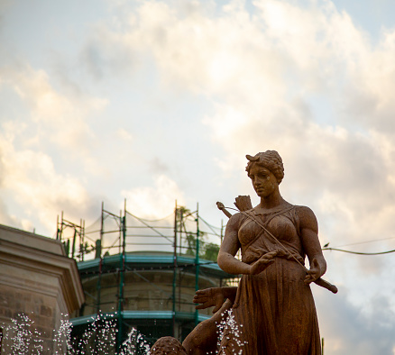 Statue of Aretusa fountain in Syracuse, Italy
