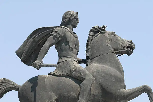 Photo of Alexander the Great riding Bucephalus
