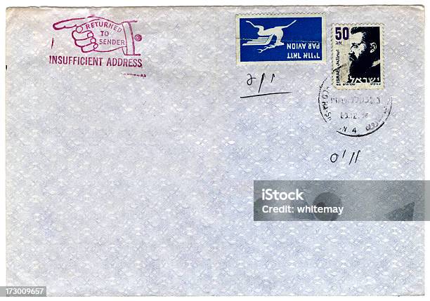 Restituito Al Mittente - Fotografie stock e altre immagini di Francobollo postale - Francobollo postale, Israele, Vecchio