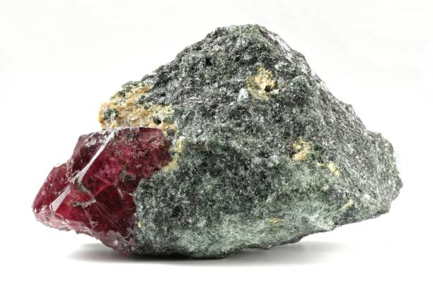 istock ruby nestled in bedrock from Winza, Tanzania 1730101924