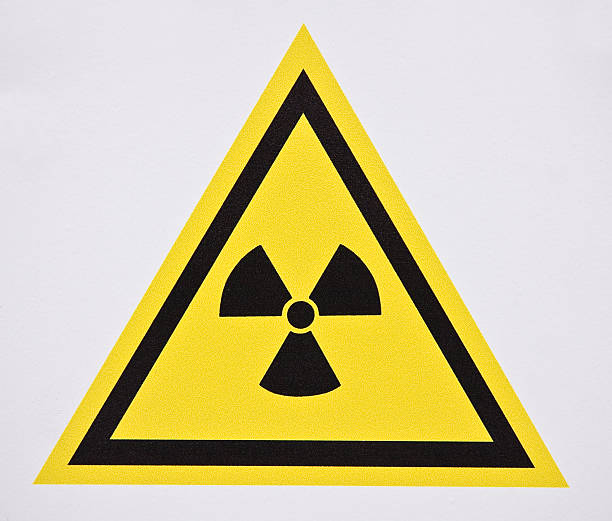 Radioactivity Common radioactivity warning symbol. nuclear symbol stock pictures, royalty-free photos & images
