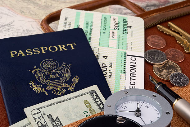 istock Arrangement of items needed to travel 173011014
