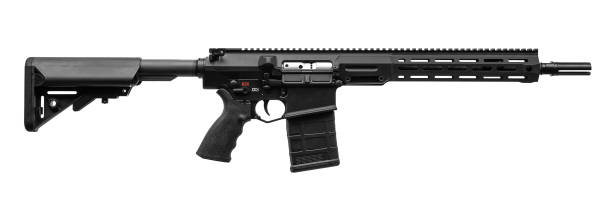 istock Modern automatic rifle isolated on white background. Weapons for police, special forces and the army. Automatic carbine. Assault rifle on white back. 1730112764