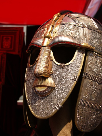 Ancient metal warrior mask.