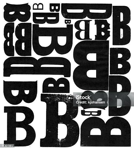 Grunge In Legno Tipo Lettera B Variazioni - Fotografie stock e altre immagini di Lettera B - Lettera B, Immagine composita, Rilievografia