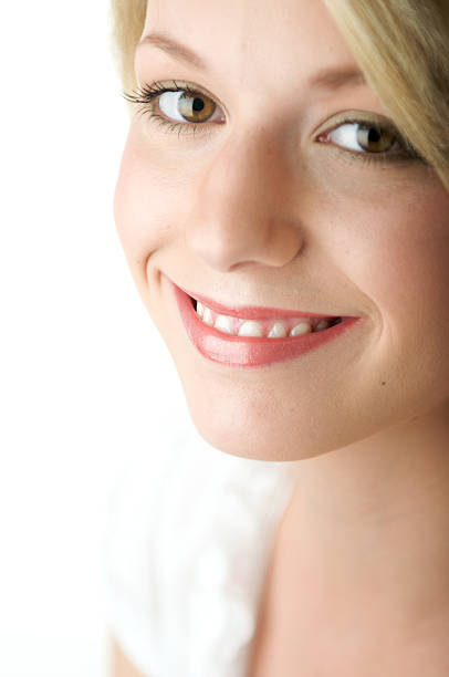 Young woman smiling stock photo