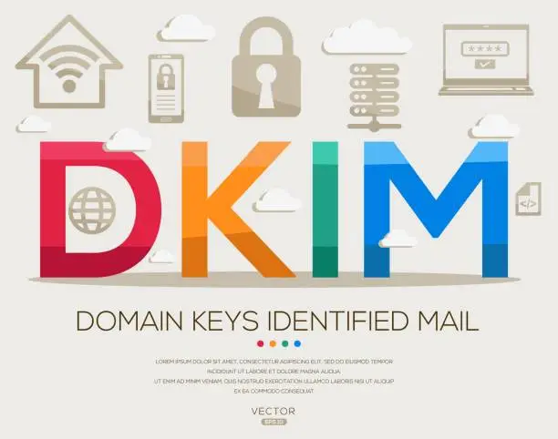 Vector illustration of DKIM _ Domain Keys Identified Mail