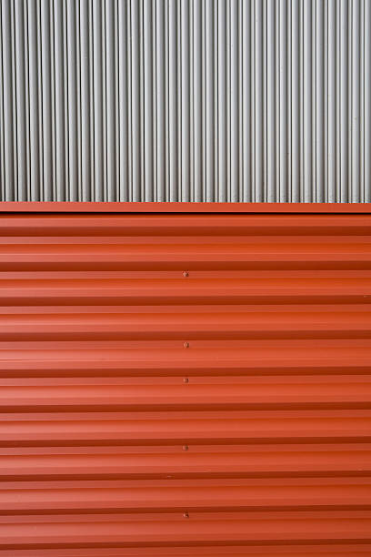 istock Industrial warehouse corrugated metal wall backgrounds, textures and patterns 173012558