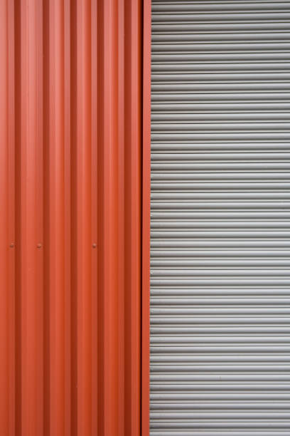 istock Industrial warehouse corrugated metal wall backgrounds, textures and patterns 173012561