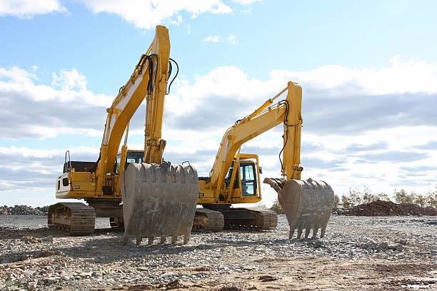 excavators are digging
