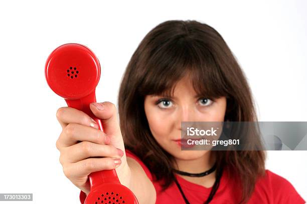 Ładne Biznes Kobieta Trzyma Czerwony Telefon - zdjęcia stockowe i więcej obrazów Biznes - Biznes, Biznesmenka, Ciało ludzkie