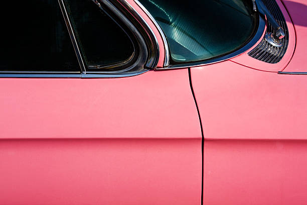 Pink Cadillac Car stock photo