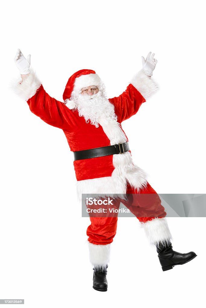 Танец Santa (на белом - Стоковые фото Санта Клаус роялти-фри