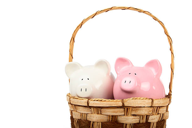 istock Piggy Banks In Basket 173013574
