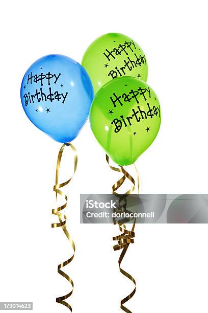 Foto de Feliz Aniversário e mais fotos de stock de Aniversário - Aniversário, Balão - Decoração, Verde - Descrição de Cor
