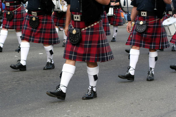 istock The Scottish Kilts of Marching Bagpipe Band 173014706