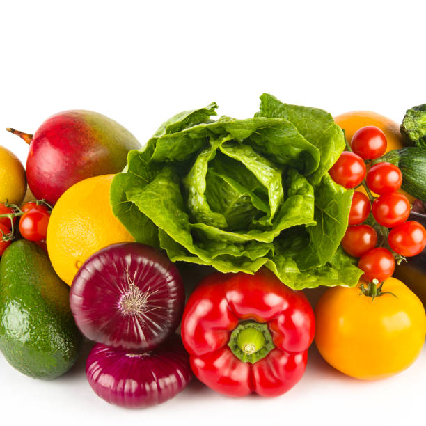 istock Fruits and vegetables isolated on white. 1730147417