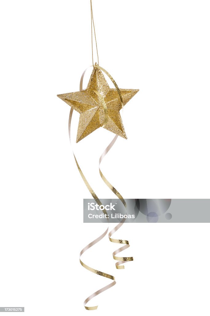 Isolado Gold Star (XXL - Foto de stock de Bola de Árvore de Natal royalty-free
