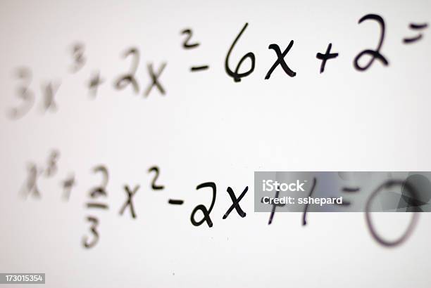 Fading To Clear Math Equations On White Board Stock Photo - Download Image Now - Mathematical Formula, Algebra, Mathematical Symbol