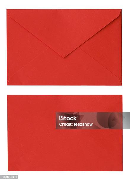 Red Envelope Isolated On White Stock Photo - Download Image Now - Envelope, Greeting Card, Front View