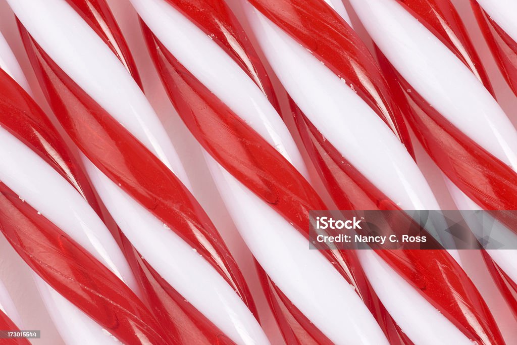 Caña de caramelo fondo, rojo y blanco Diagonal patrón de rayas - Foto de stock de Blanco - Color libre de derechos