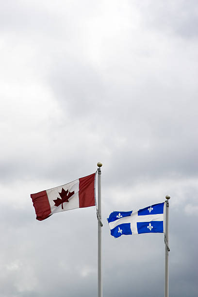 istock Canadian and Quebec national flags 173015802