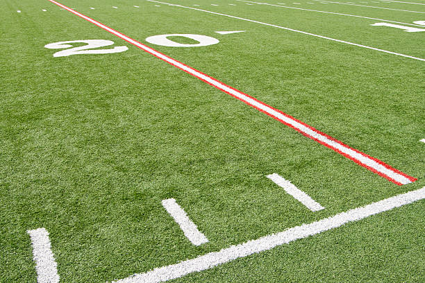 istock American Football 20 Yard Line Angled Left 173015931