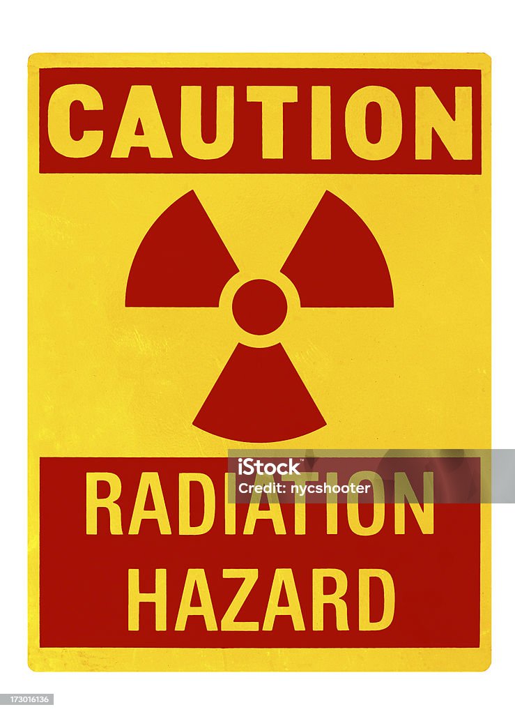 Rayonnement risque symbole avec un Tracé de détourage - Photo de Centrale nucléaire libre de droits