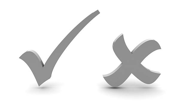 White symbols of check mark isolated on white background.
