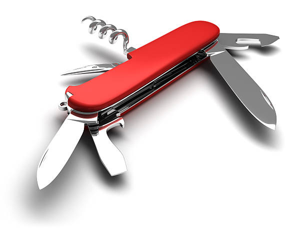 швейцарский нож (открыт - penknife стоковые фото и изображения