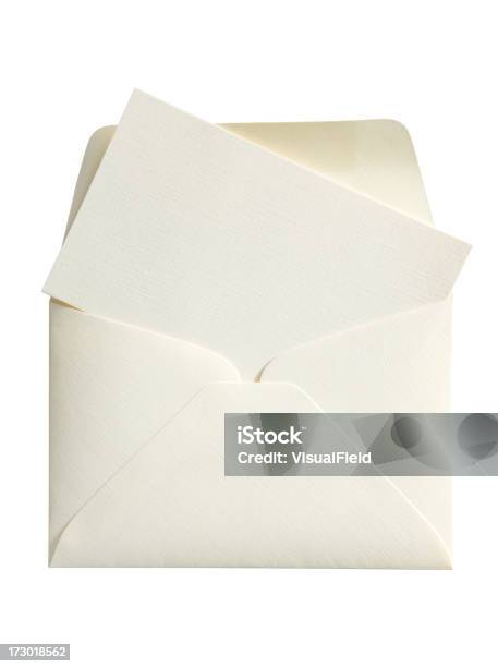 Notecard Envelope Em Branco Com Traçado De Recorte - Fotografias de stock e mais imagens de Envelope