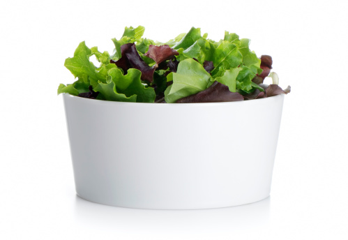 Salad mix in a white bowl. More in lightbox...