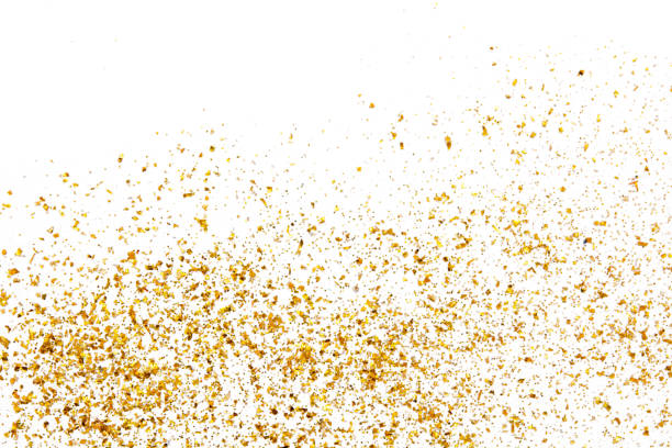 istock Golden glitter texture on white abstract background 1730192400