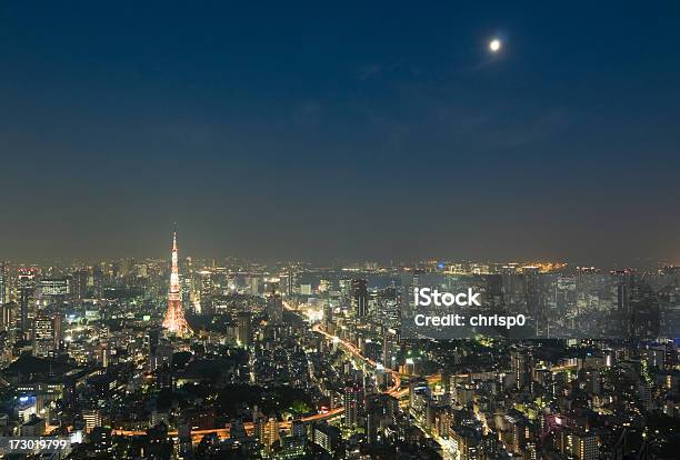 Vista Aérea De Tóquio Ao Anoitecer - Fotografias de stock e mais imagens de Anoitecer - Anoitecer, Ao Ar Livre, Arquitetura