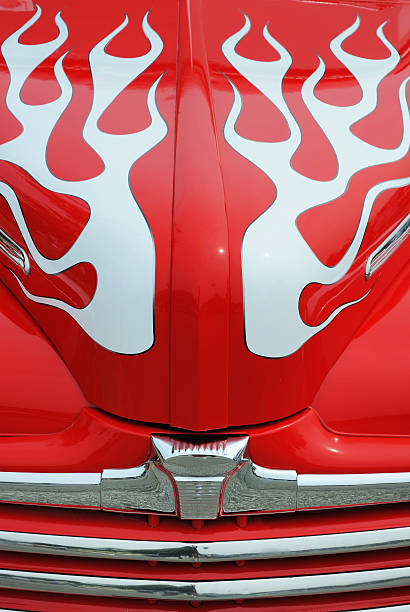 1935 Master Coupe automobile engine with supercharger and blower scoop.