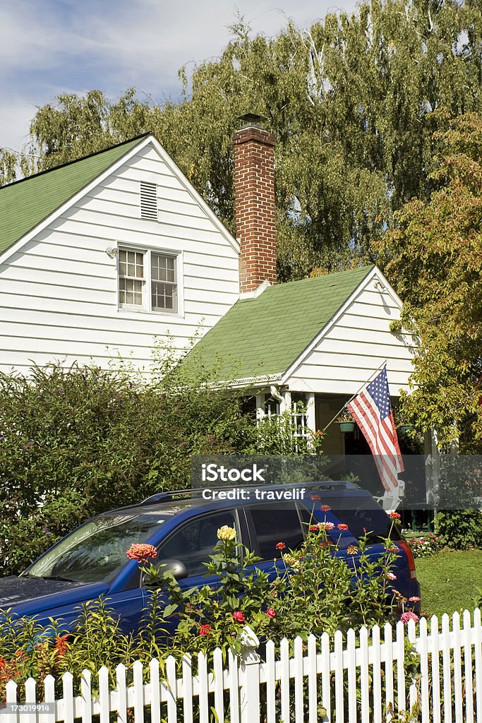 Traditionelle amerikanische Haus in ländlichen Pennsylvania - Lizenzfrei Amerikanische Flagge Stock-Foto