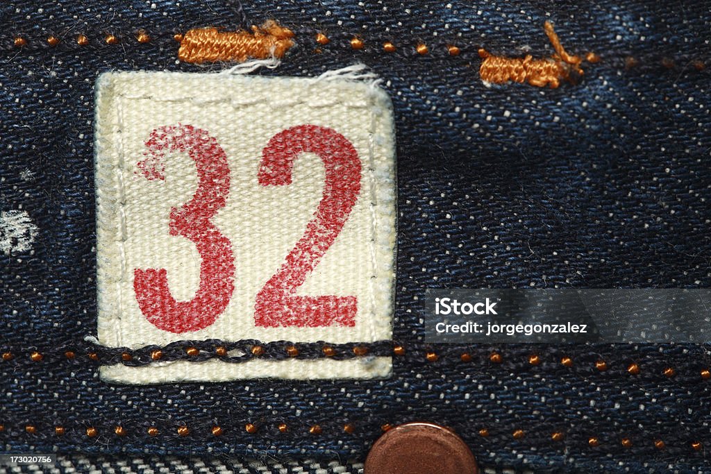 Jeans Größe label - Lizenzfrei Blau Stock-Foto