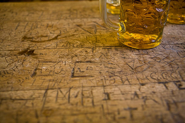 istock Mug of beer on a pub table 173020784