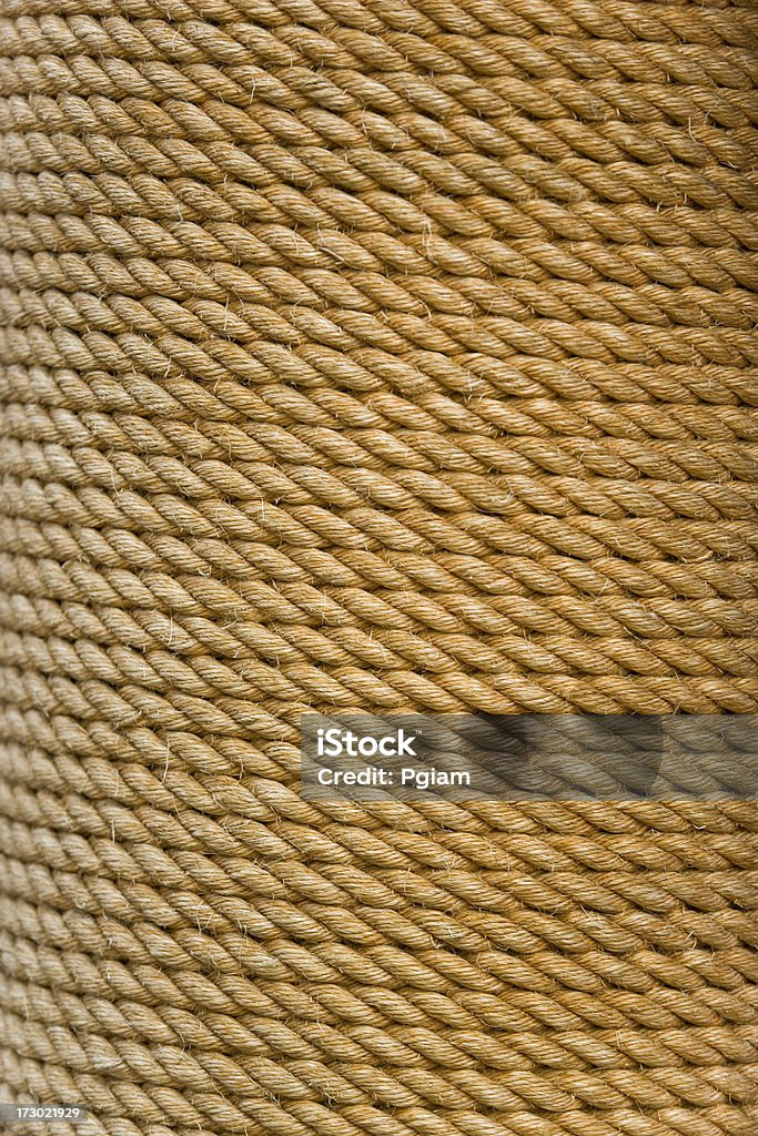 Marine rope background on a mast Naval twine on the dock and wharf Beach Stock Photo