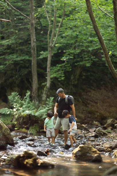 istock Father and boys hiking in the forest 1730221528
