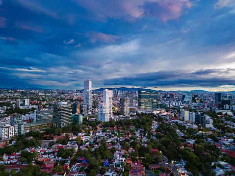 Cloudscape at dawn in Mexico City