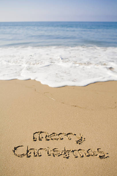 istock Merry Christmas Written in the Sand 173022720