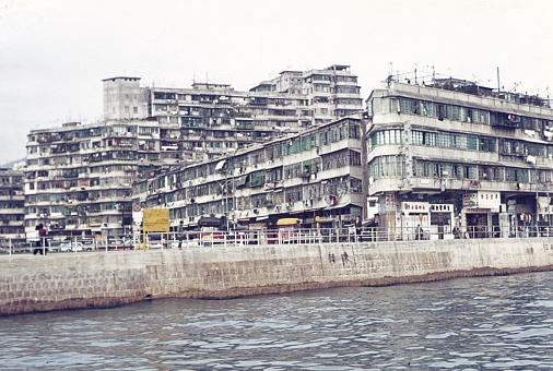 British Hong Kong, China, 1972. Old residential district in British Hong Kong.