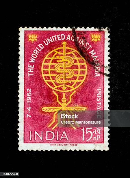 Francobollo Postale Mondo United Contro La Malaria India Del 1962 - Fotografie stock e altre immagini di Cartolina postale