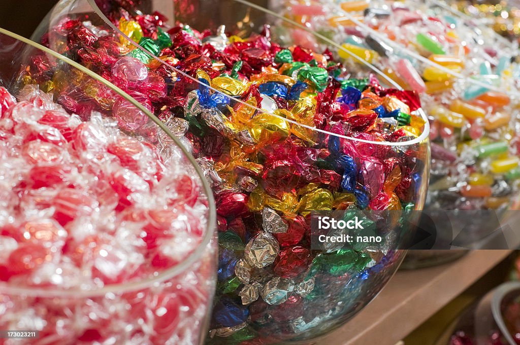 Bowls of Candy Group Bowls filled with hard candy Candy Stock Photo