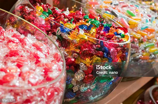 Bowls Of Candy Group Stock Photo - Download Image Now - Candy, Bowl, Candy Wrapper
