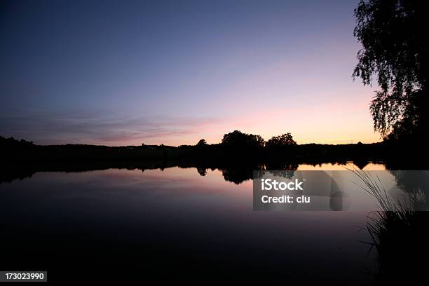 Photo libre de droit de Coucher De Soleil Au Bord Du Lac banque d'images et plus d'images libres de droit de Arbre - Arbre, Bleu, Ciel