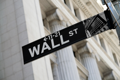 Detail of the Wall Street Sign. 
